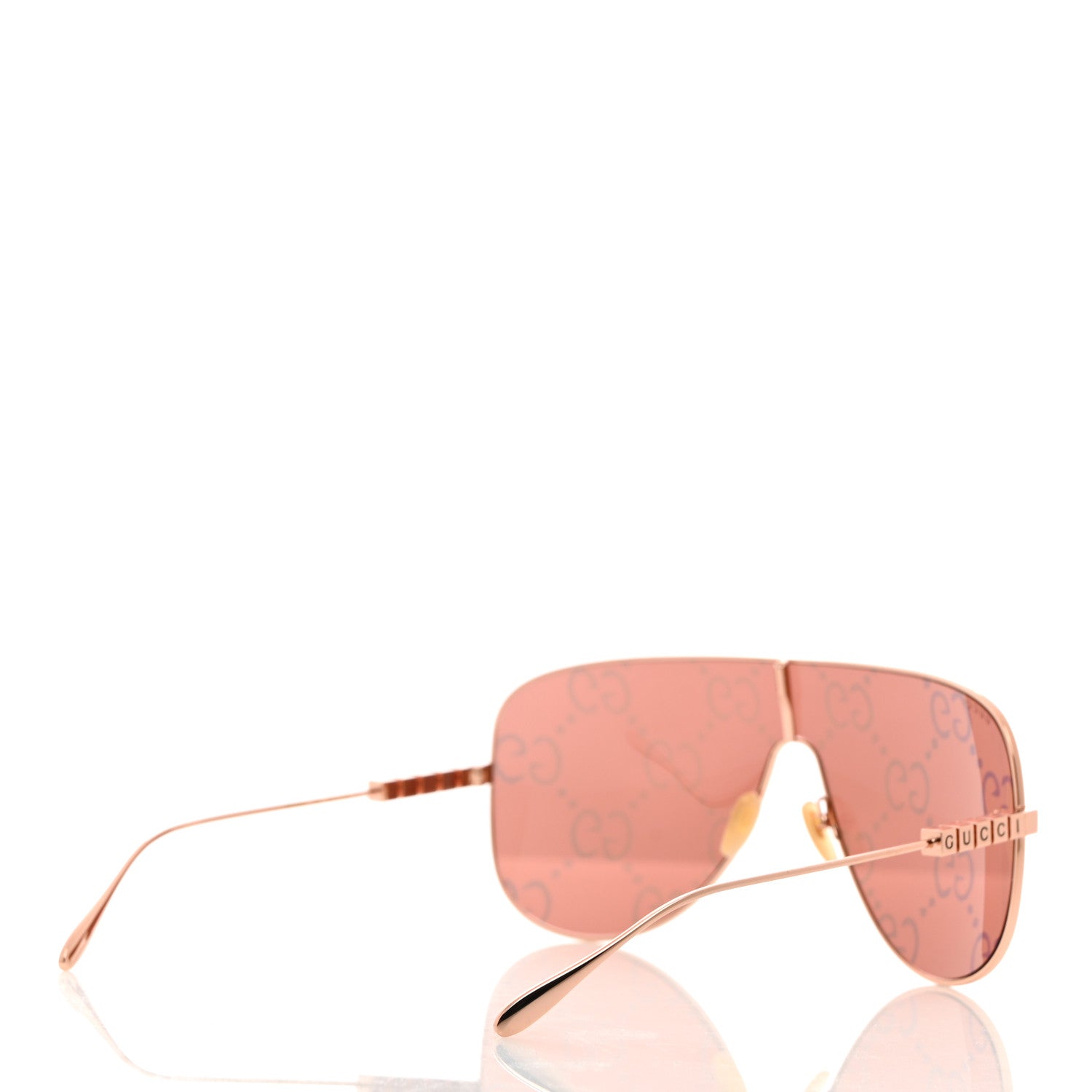Gucci Metal Mask Sunglasses GG1436S Red Gold 4 of 8