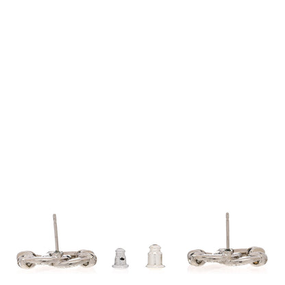 Chanel Crystal CC Earrings Silver 3 of 5