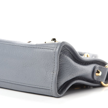 Balenciaga Chevre Gold Metallic Edge Hardware Mini City Bleu Acier 7 of 10