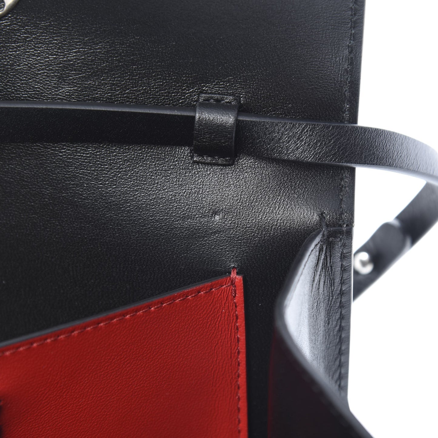Calfskin VCase Chain Wallet Black