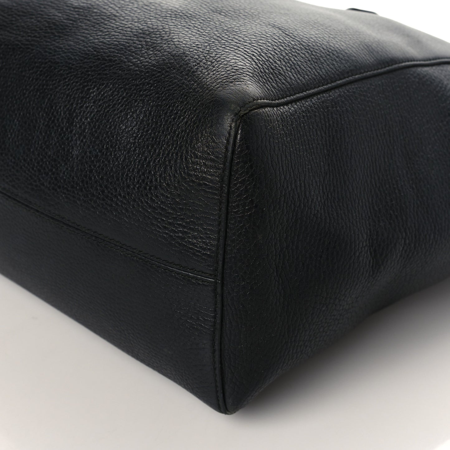 Pebbled Calfskin Medium Swing Tote Black