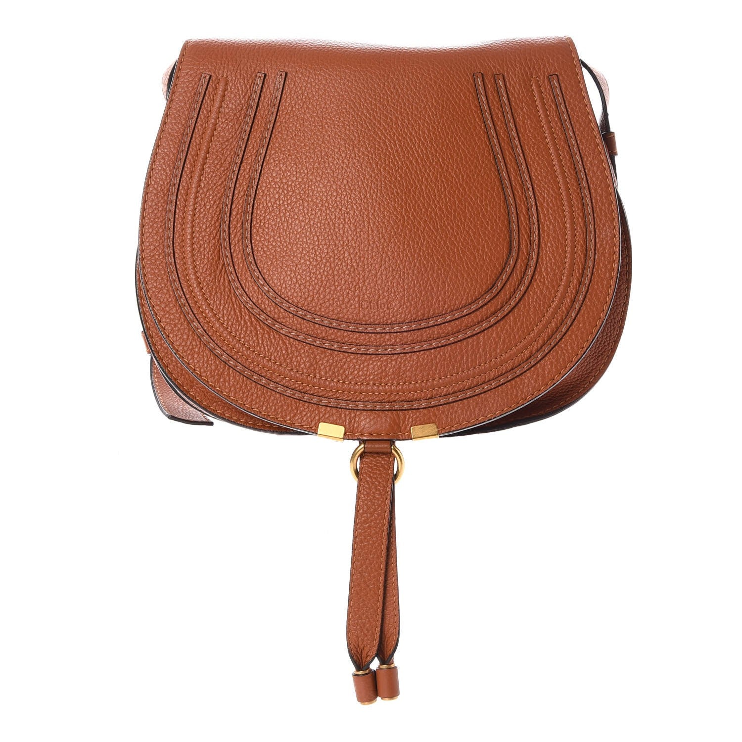 Chloe Calfskin Medium Marcie Round Crossbody Bag Tan 1 of 7