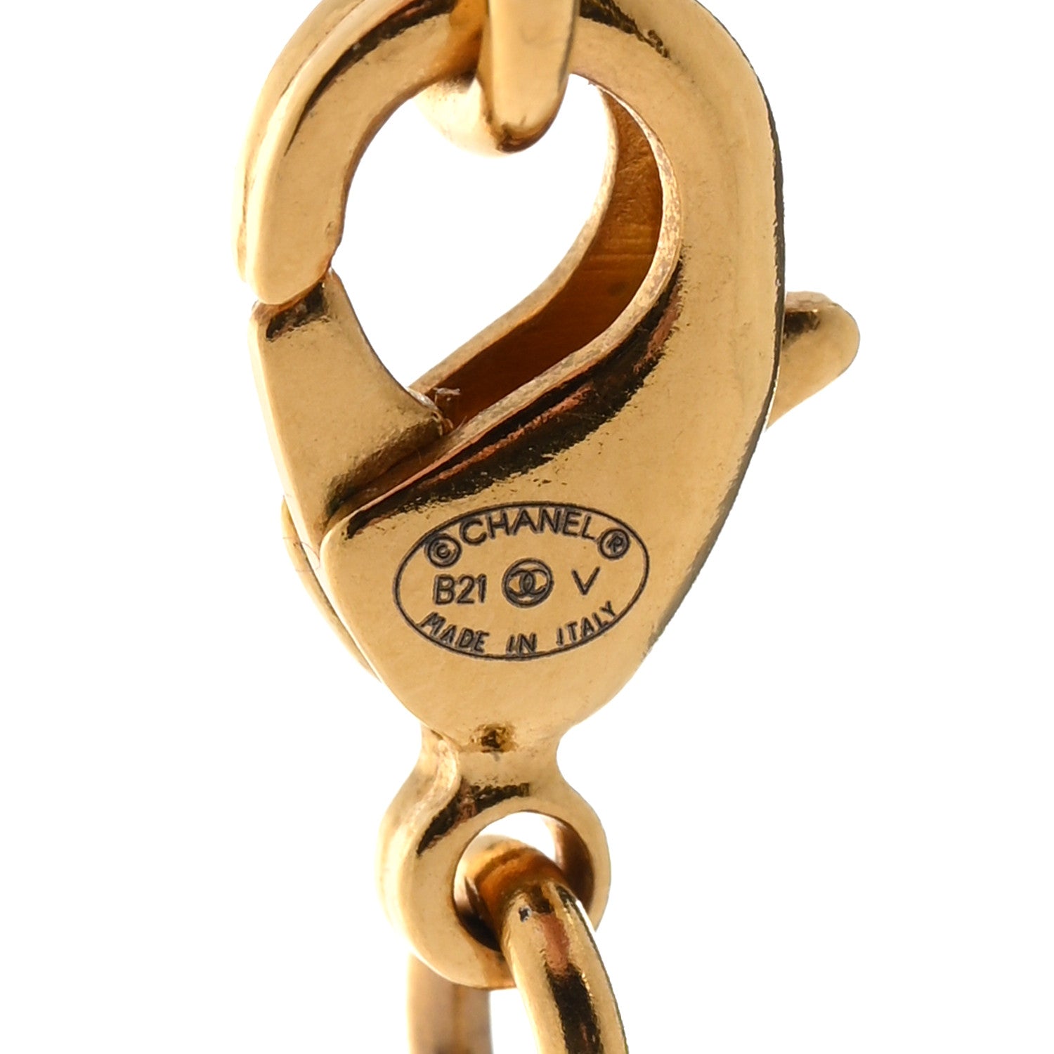 Chanel Metal CC Paris Button Necklace Gold 6 of 6