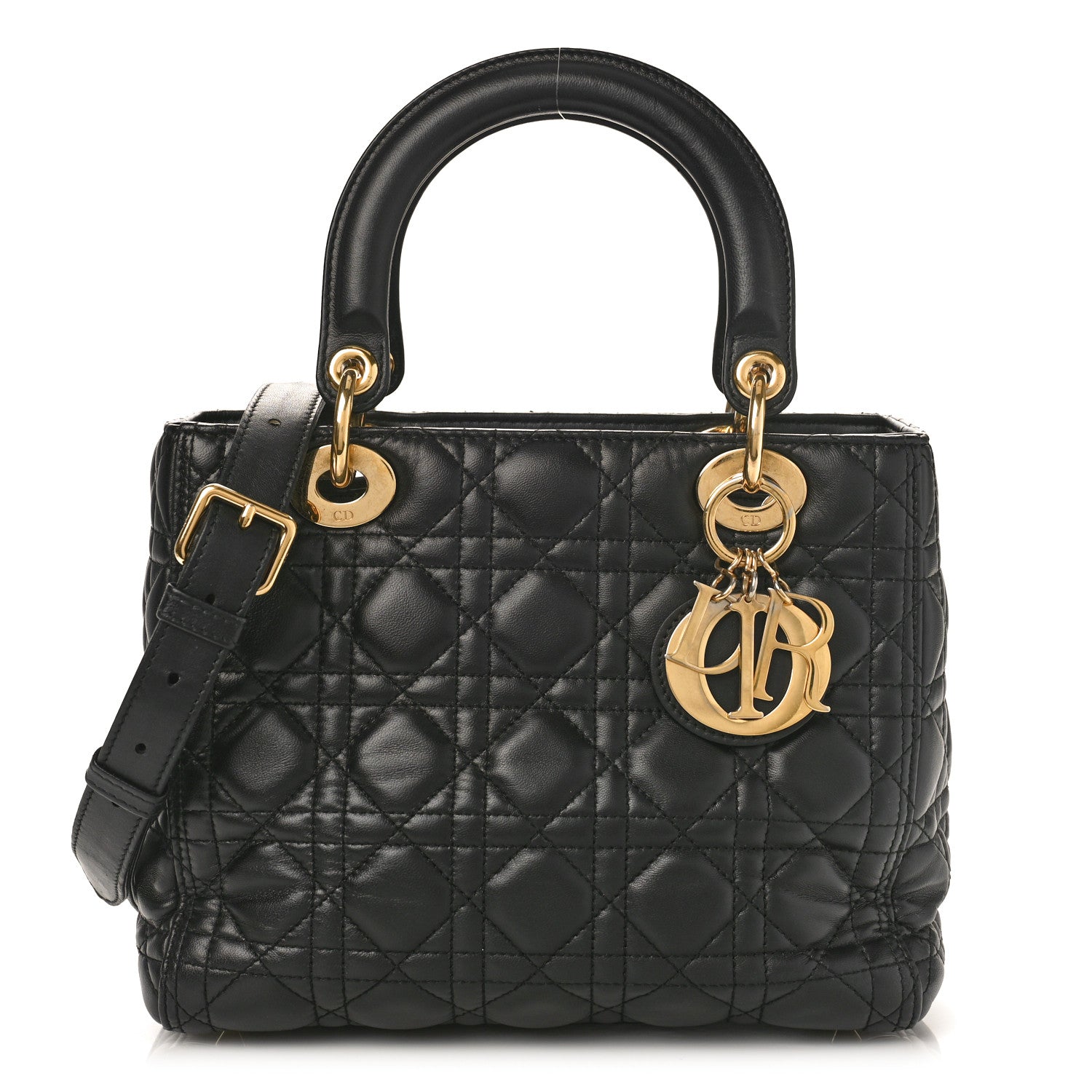 Christian Dior Lambskin Cannage Medium Lady Dior Black 1 of 8