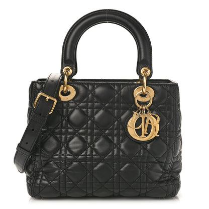 Christian Dior Lambskin Cannage Medium Lady Dior Black 1 of 8