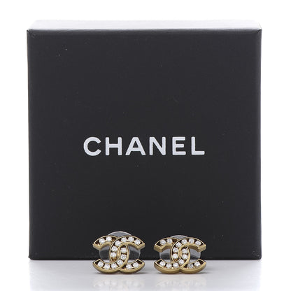 Chanel Crystal CC Earrings Gold 6 of 6