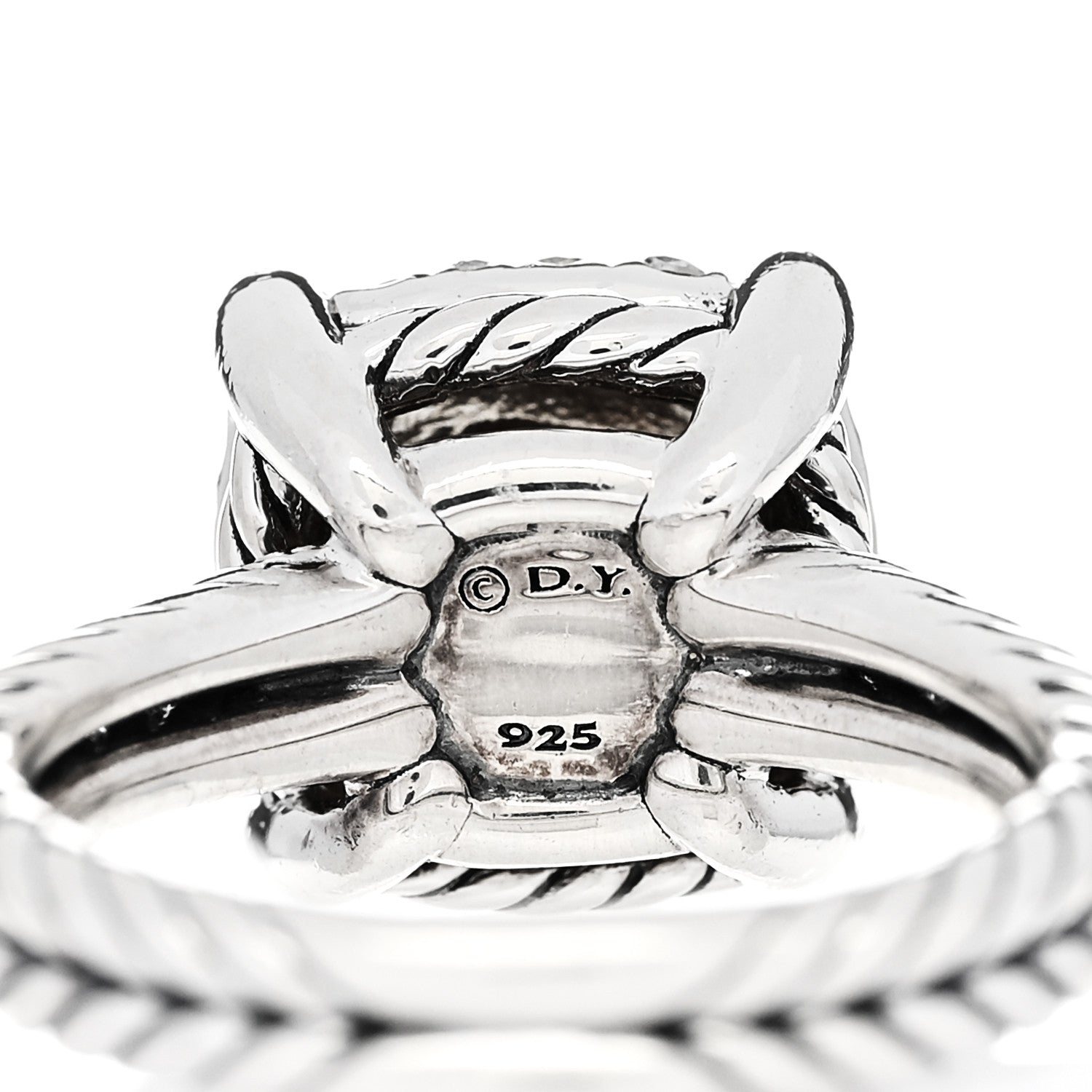 David Yurman Sterling Silver Diamond 11mm Chatelaine Pave Ring 49 5 5 of 5
