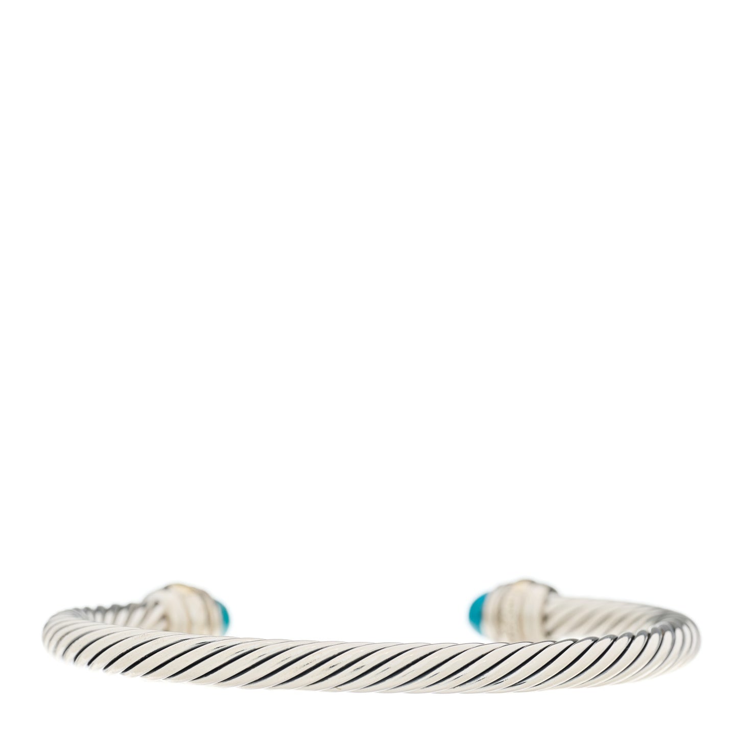 Sterling Silver 14K Yellow Gold Turquoise 5mm Cable Classics Bracelet