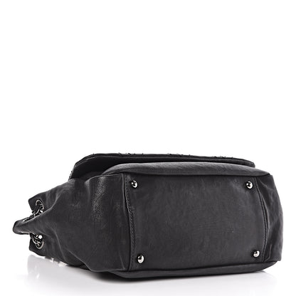 Chanel Calfskin Diamond Stitch Accordion Flap Black 4 of 14