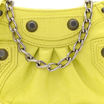Balenciaga Agneau Arena Le Cagole Mini Purse With Chain Lime 9 of 11