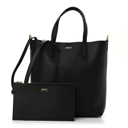 Versace Calfskin Virtus Tote Bag Black 1 of 10
