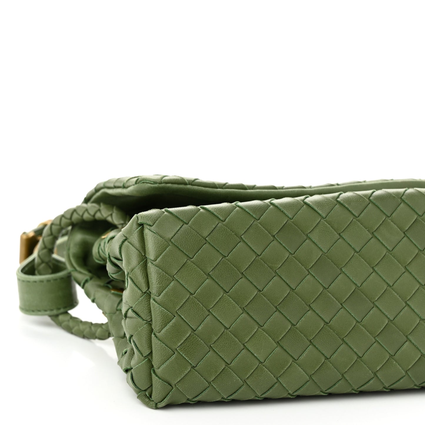 Nappa Intrecciato Mini Flap Shoulder Bag Foglia