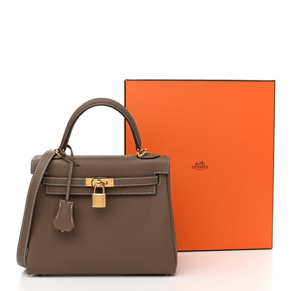 Hermes Togo Kelly Retourne 25 Etoupe 10 of 10
