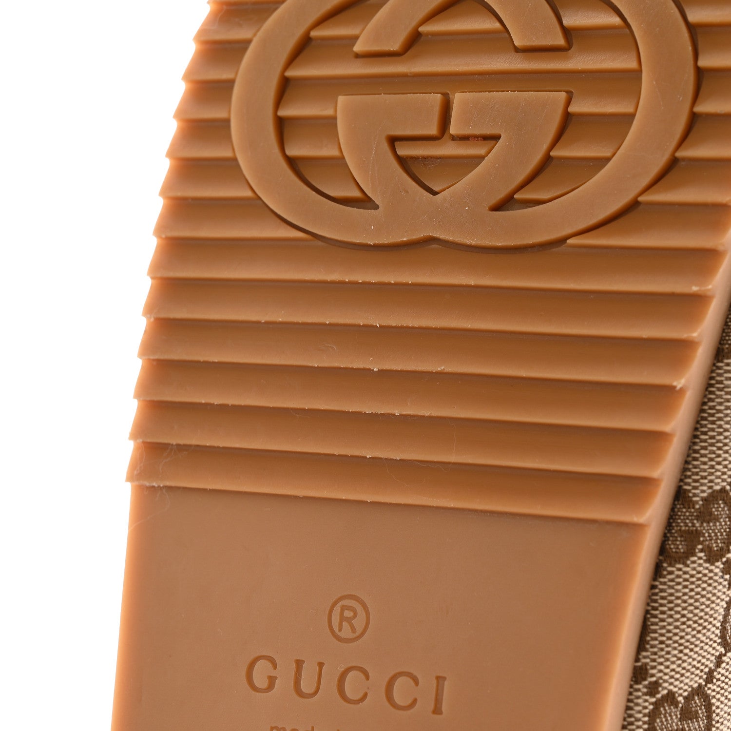 Gucci GG Monogram Lavaredo Eco Fabric Mens Slide Sandals With Straps 8 Beige Ebony Light Brown 19 of 20