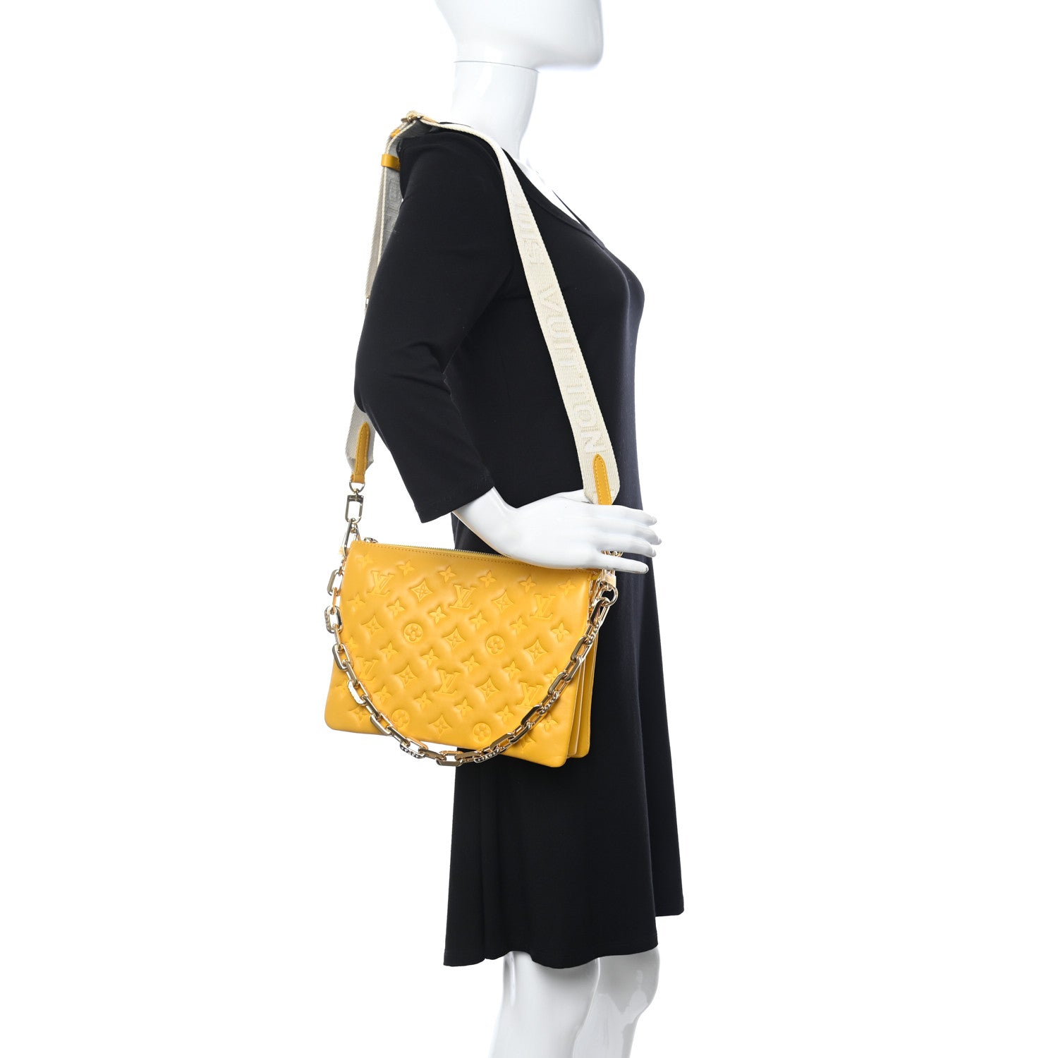 Louis Vuitton Lambskin Embossed Monogram Coussin PM Sunflower 2 of 12
