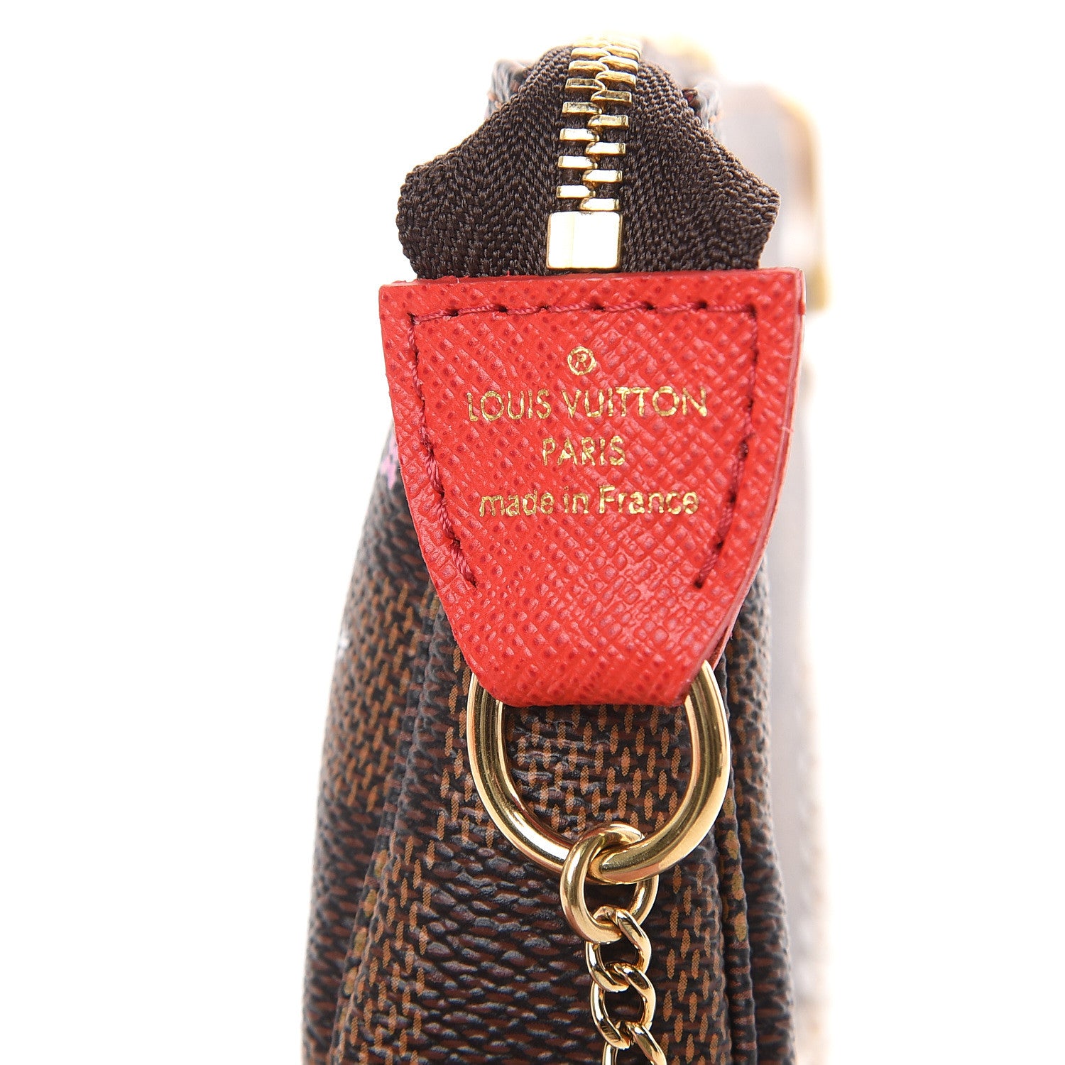 Louis Vuitton Damier Ebene 2019 Christmas Animation Mini Pochette Accessories Red 7 of 8
