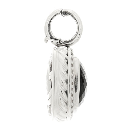 David Yurman Sterling Silver Diamond Black Onyx 14mm Albion Enhancer Pendant 4 of 4