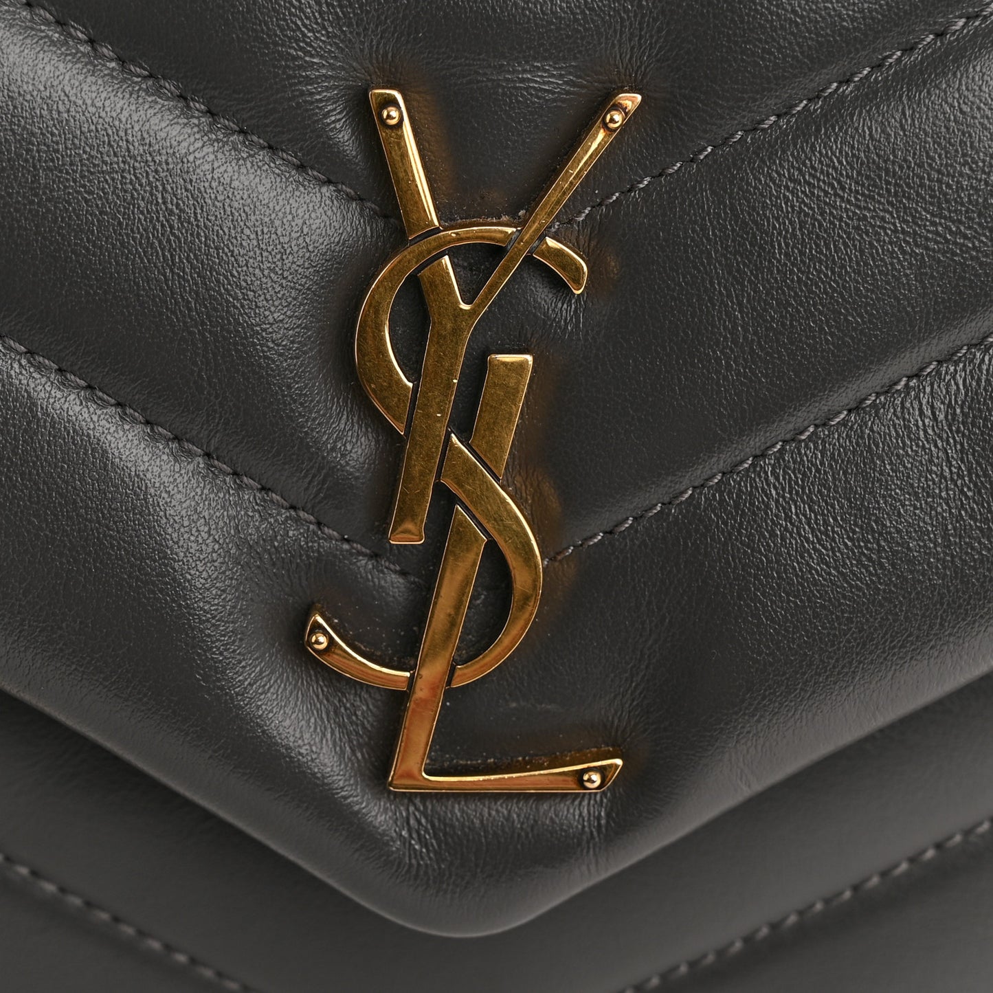 Calfskin Y Quilted Monogram Small Loulou Chain Satchel Storm