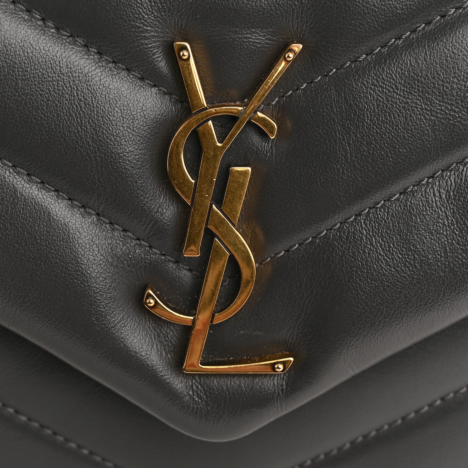 Saint Laurent Calfskin Y Quilted Monogram Small Loulou Chain Satchel Storm 11 of 11