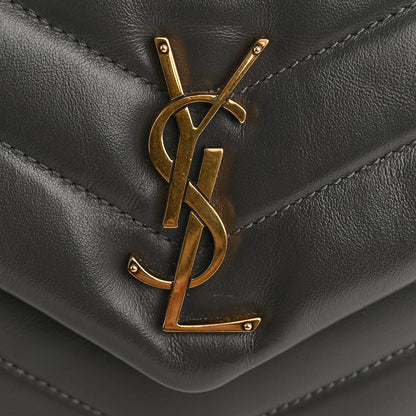 Saint Laurent Calfskin Y Quilted Monogram Small Loulou Chain Satchel Storm 11 of 11