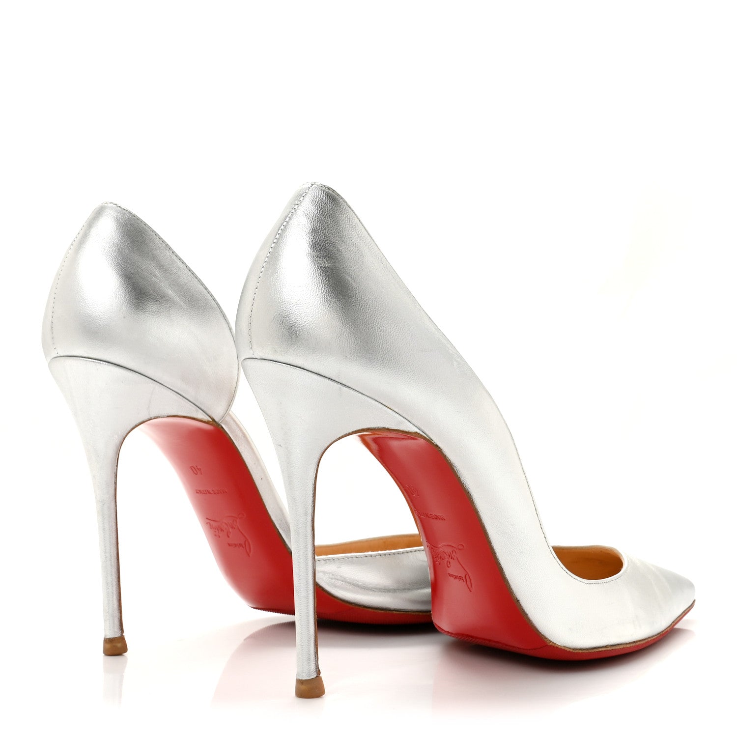 Christian Louboutin Metallic Calfskin Iriza 120 Pumps 40 Silver 5 of 10