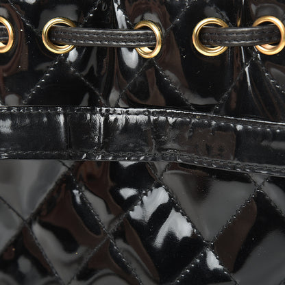 Chanel Patent Mini Drawstring Shoulder Bag Black 12 of 13
