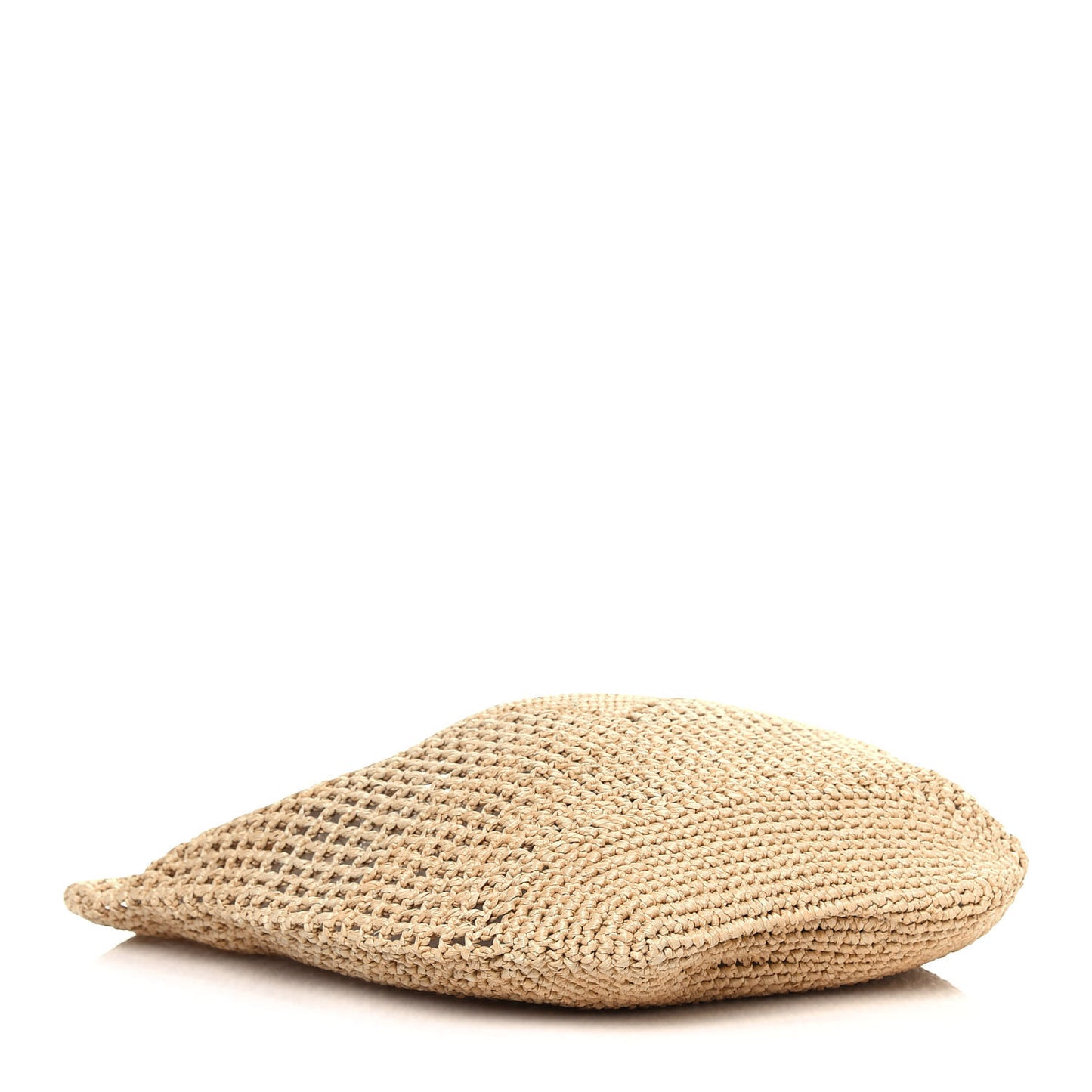Yarn Raffia Effect Crochet Logo Embroidered Shopping Tote Bag Naturale