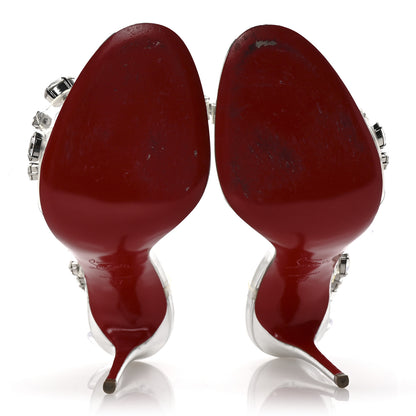 Christian Louboutin Laminated Calfskin PVC Jewel Rosalie 100 Sandals 37 Silver 6 of 8