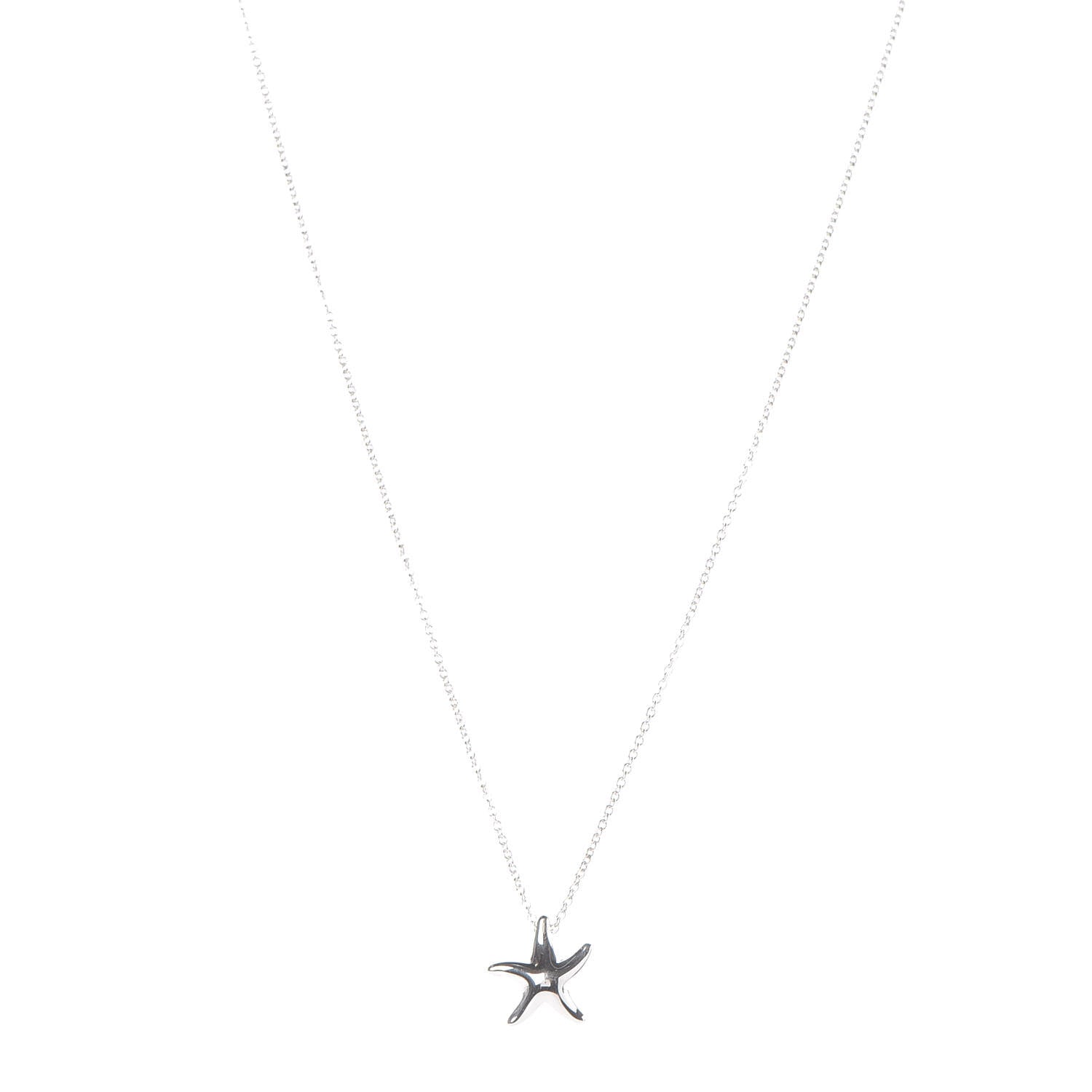 Tiffany Sterling Silver 12mm Elsa Peretti Starfish Pendant Necklace 1 of 8