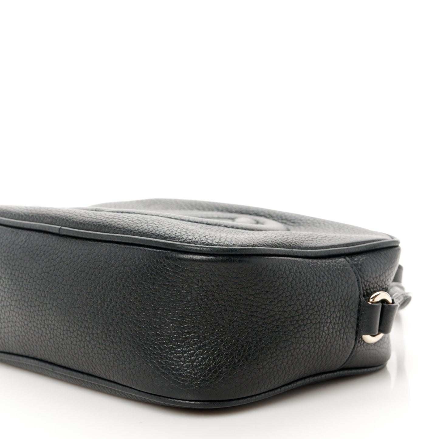 Pebbled Calfskin Small Soho Disco Bag Black