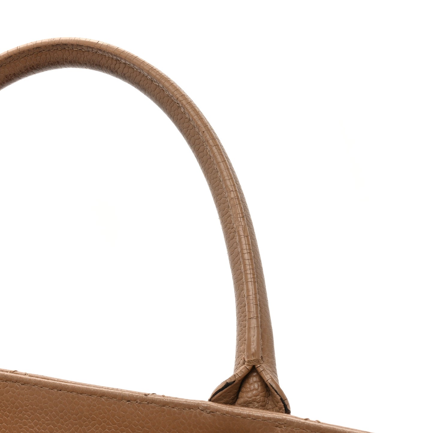 Caviar Medium Soft CC Top Handle Tote Dark Beige
