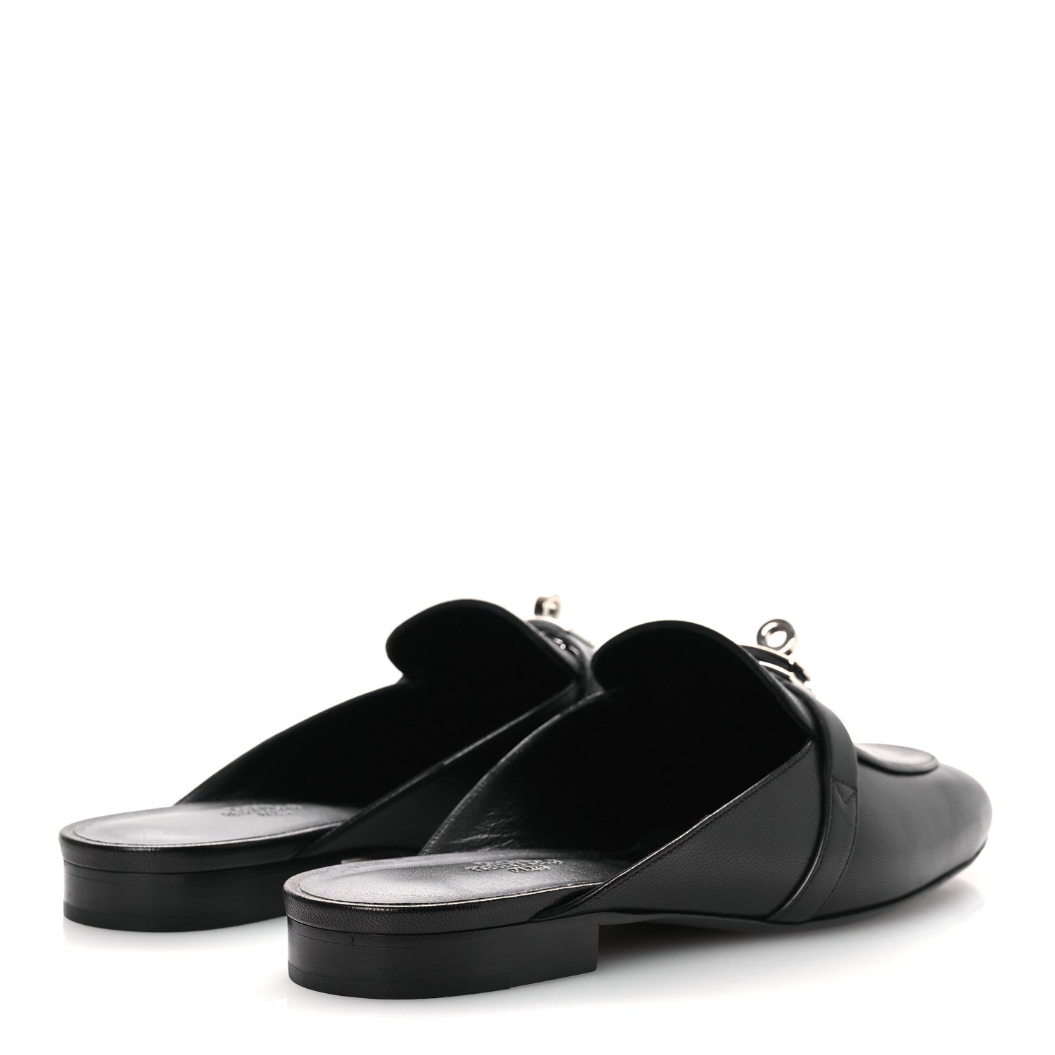 Hermes Glazed Calfskin Oz Mules 41 Black 5 of 10