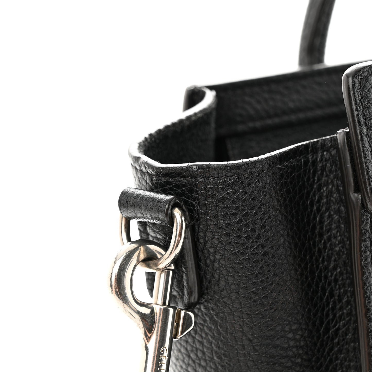 Drummed Calfskin Nano Luggage Black