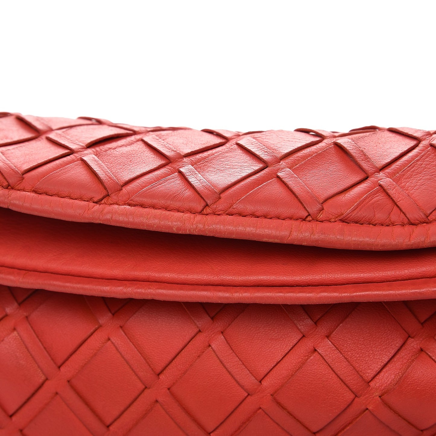Lambskin Woven Medium Ultimate Soft Sombrero Hobo Red