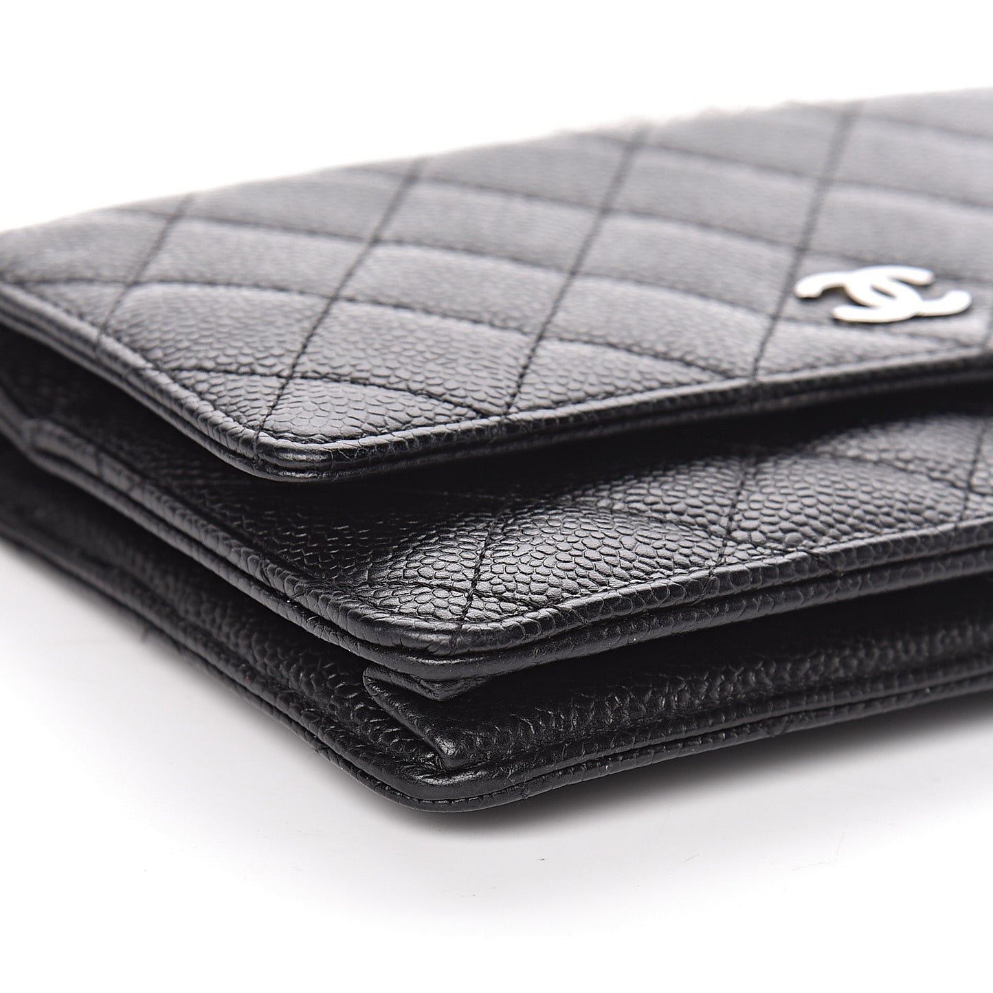 Caviar Quilted Wallet On Chain WOC Black