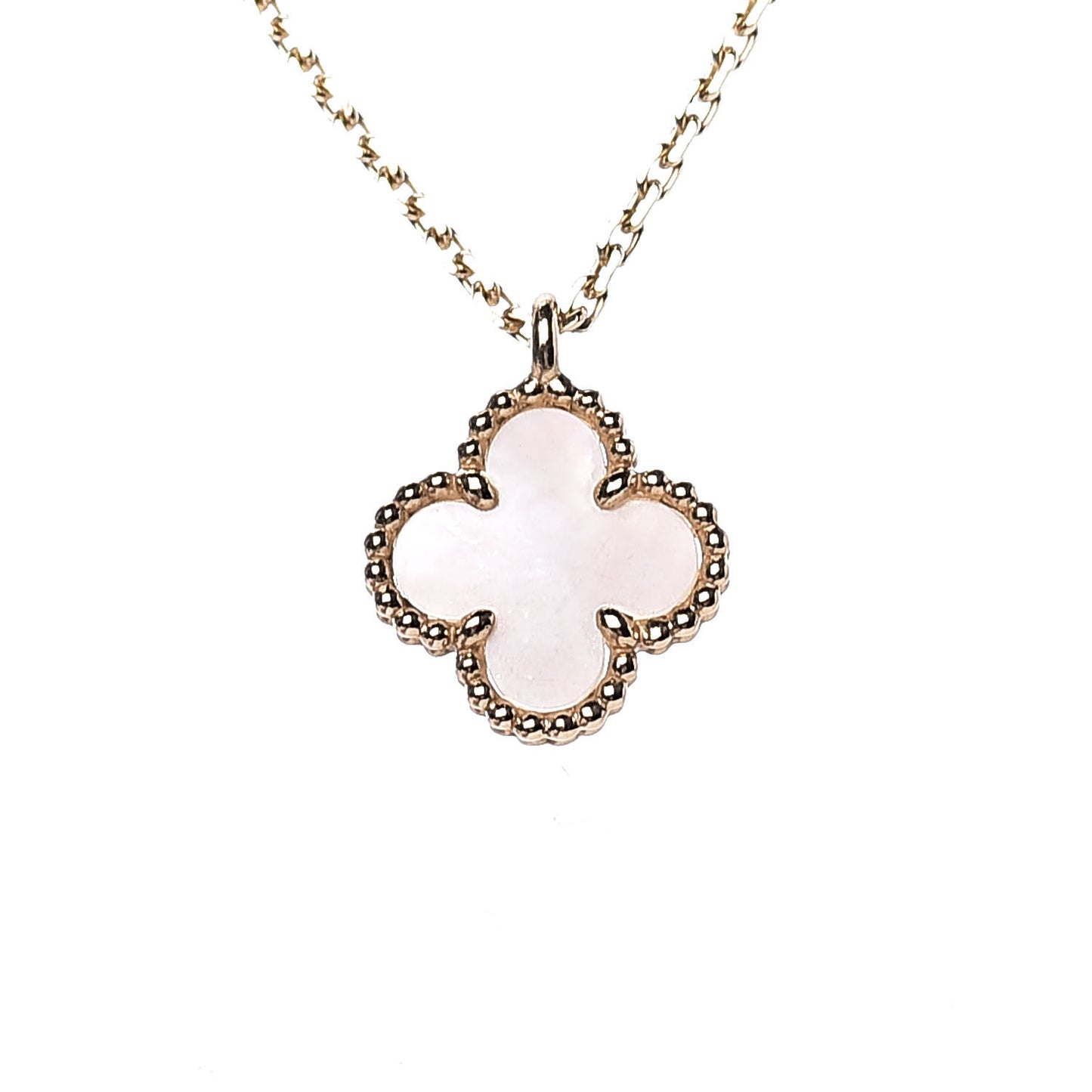 18K Yellow Gold Mother of Pearl Sweet Alhambra Pendant Necklace