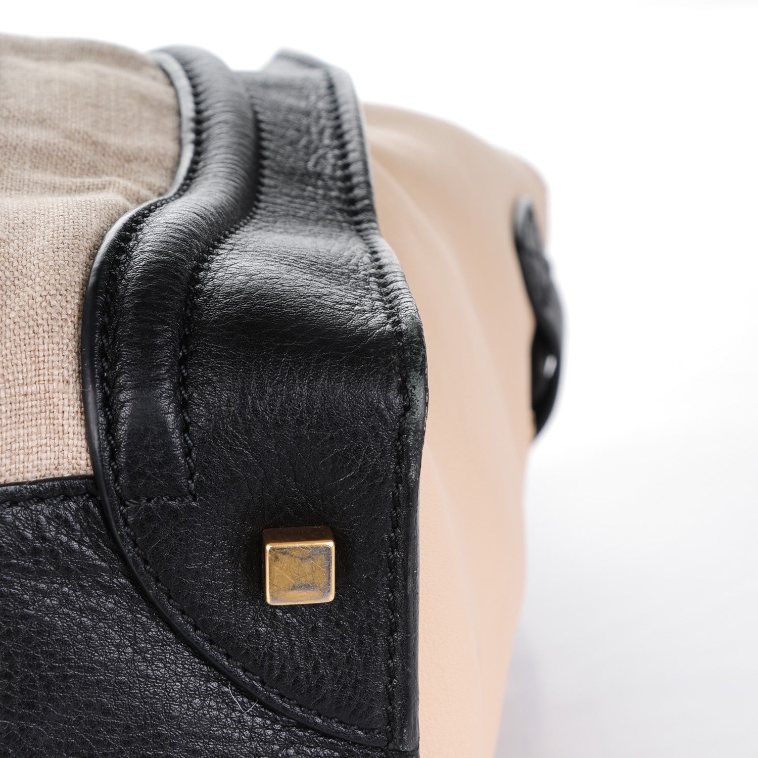 Celine Calfskin Linen Mini Tri-Color Luggage Beige 10 of 17
