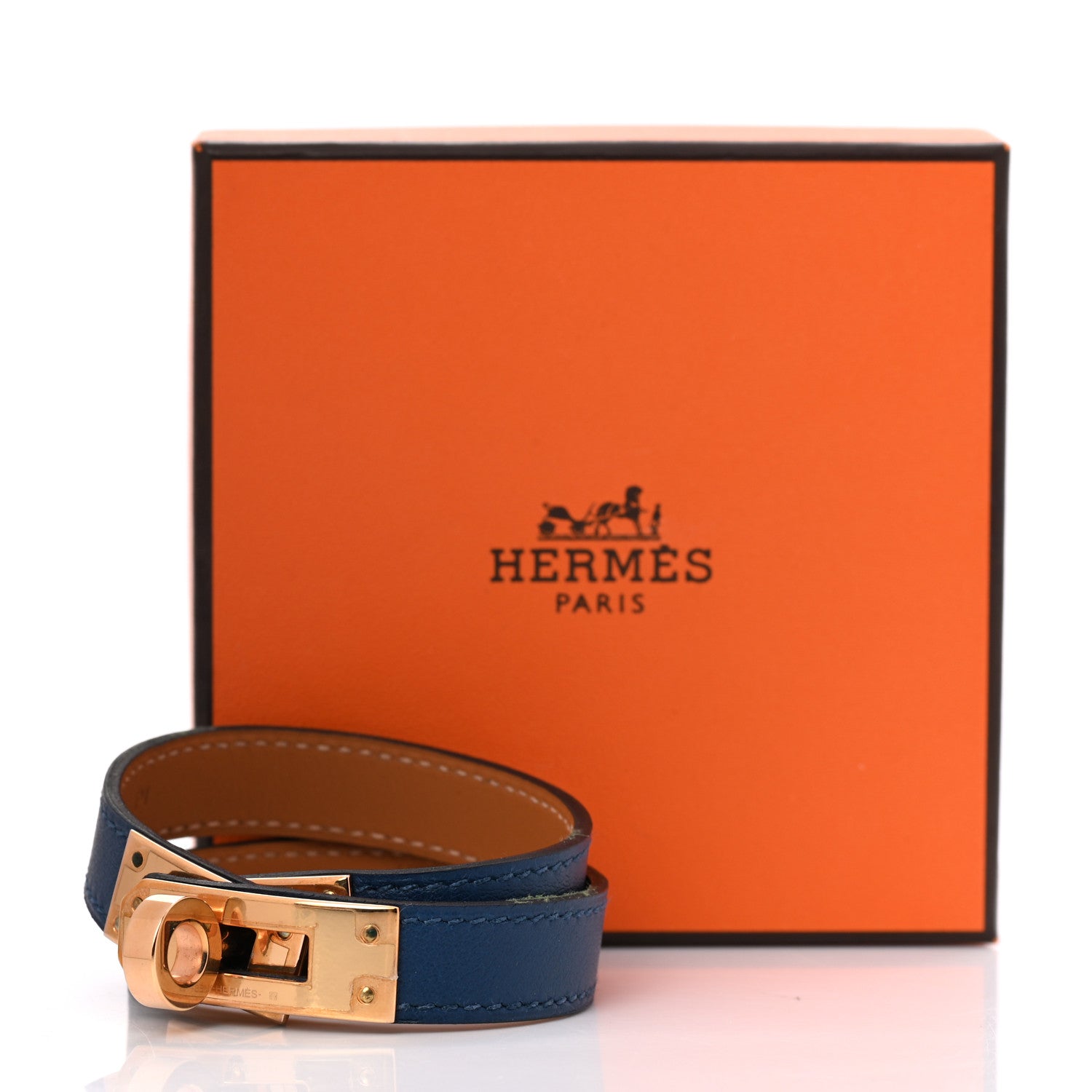 Hermes Swift Kelly Double Tour Bracelet T2 Deep Blue 6 of 6