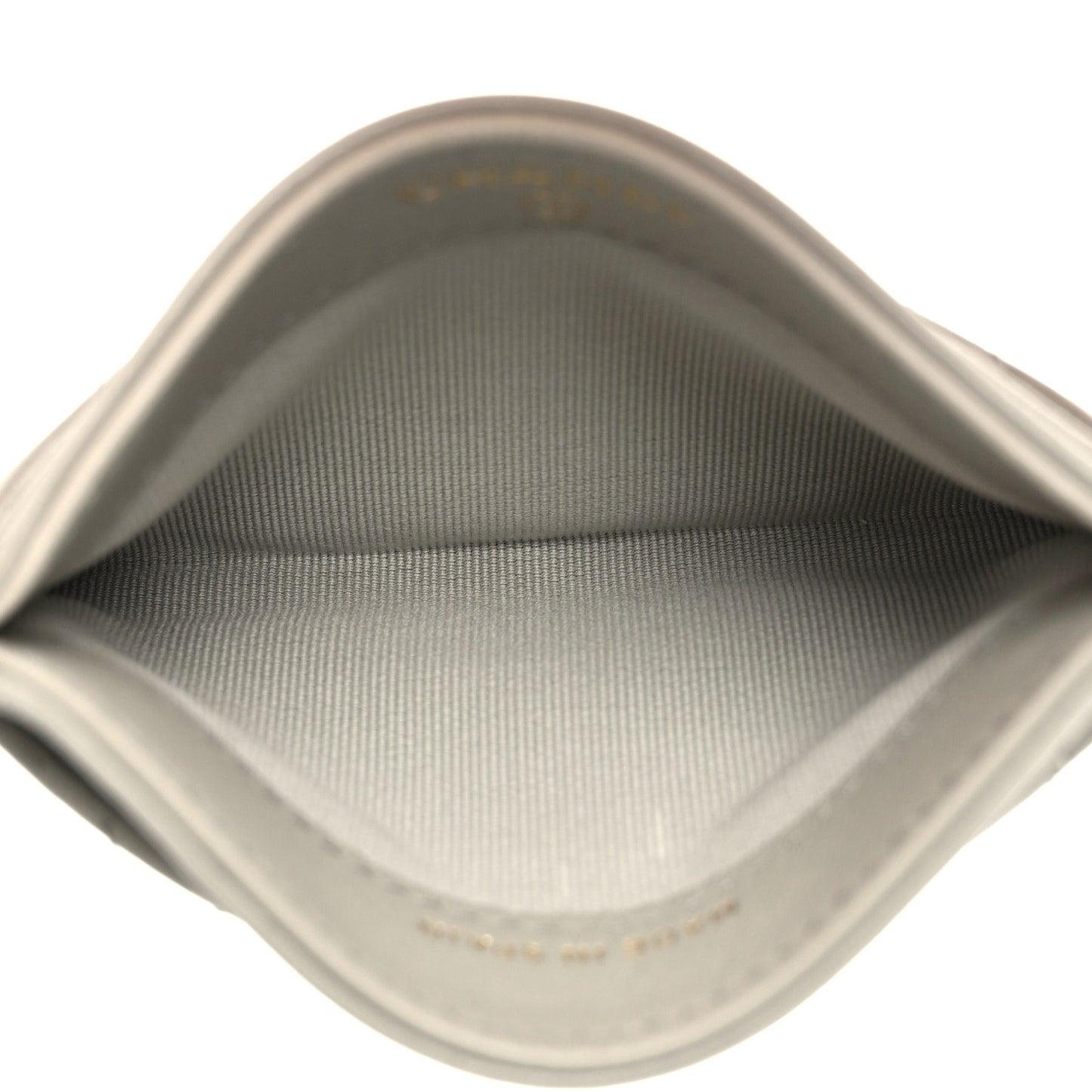 Lambskin Quilted Card Holder Grey