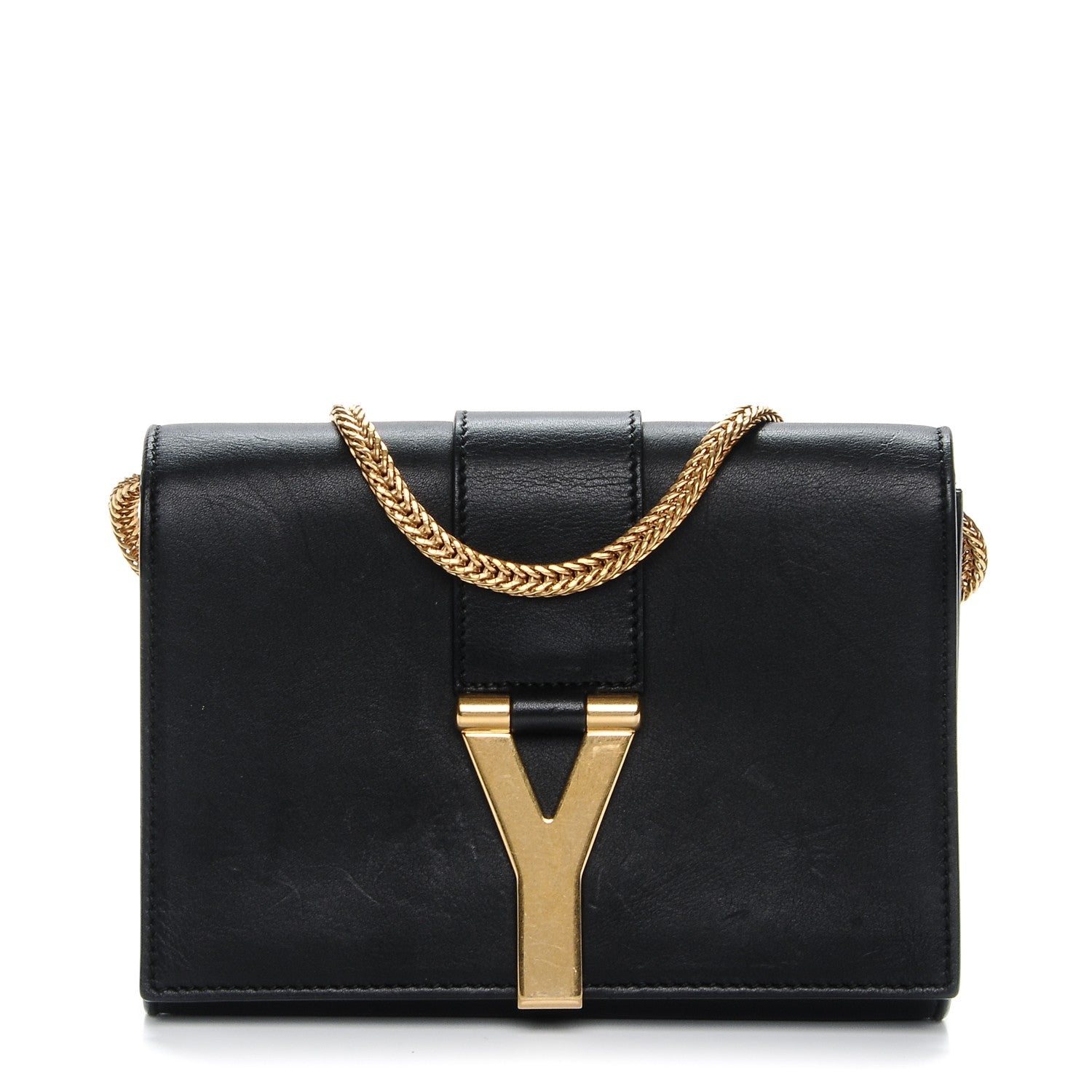Saint Laurent Calfskin Small Classic Y Satchel Bag Black 1 of 9