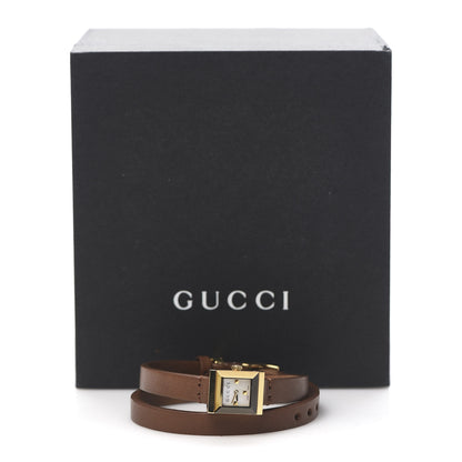Gucci Stainless Steel Calfskin Mother of Pearl 14mm G-Frame Square Double Wrap Quartz Watch 8 of 8