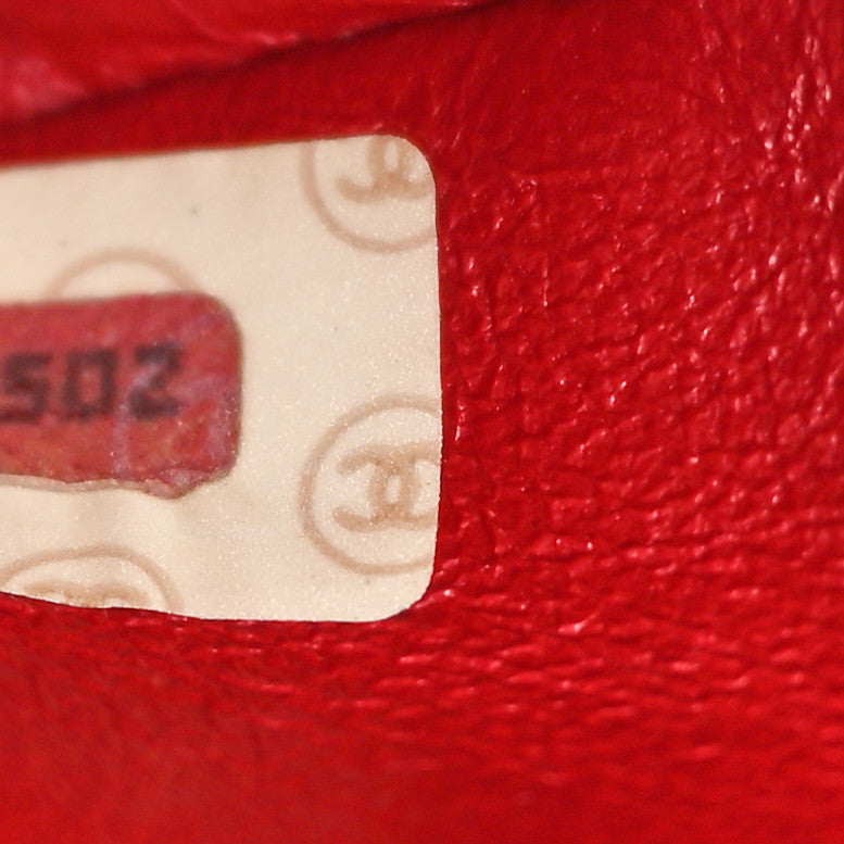 Lambskin Quilted Medium Double Flap Red