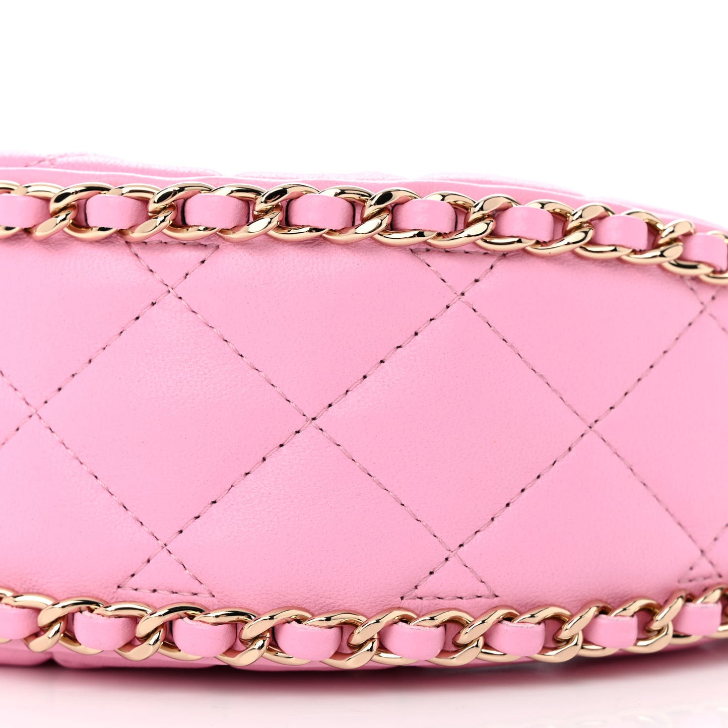 Lambskin Quilted Small Hobo Bag Pink