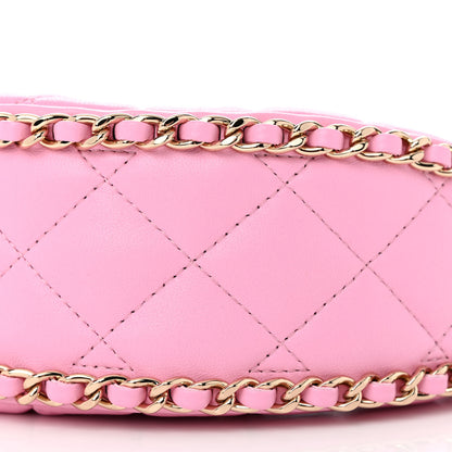 Chanel Lambskin Quilted Small Hobo Bag Pink 10 of 11