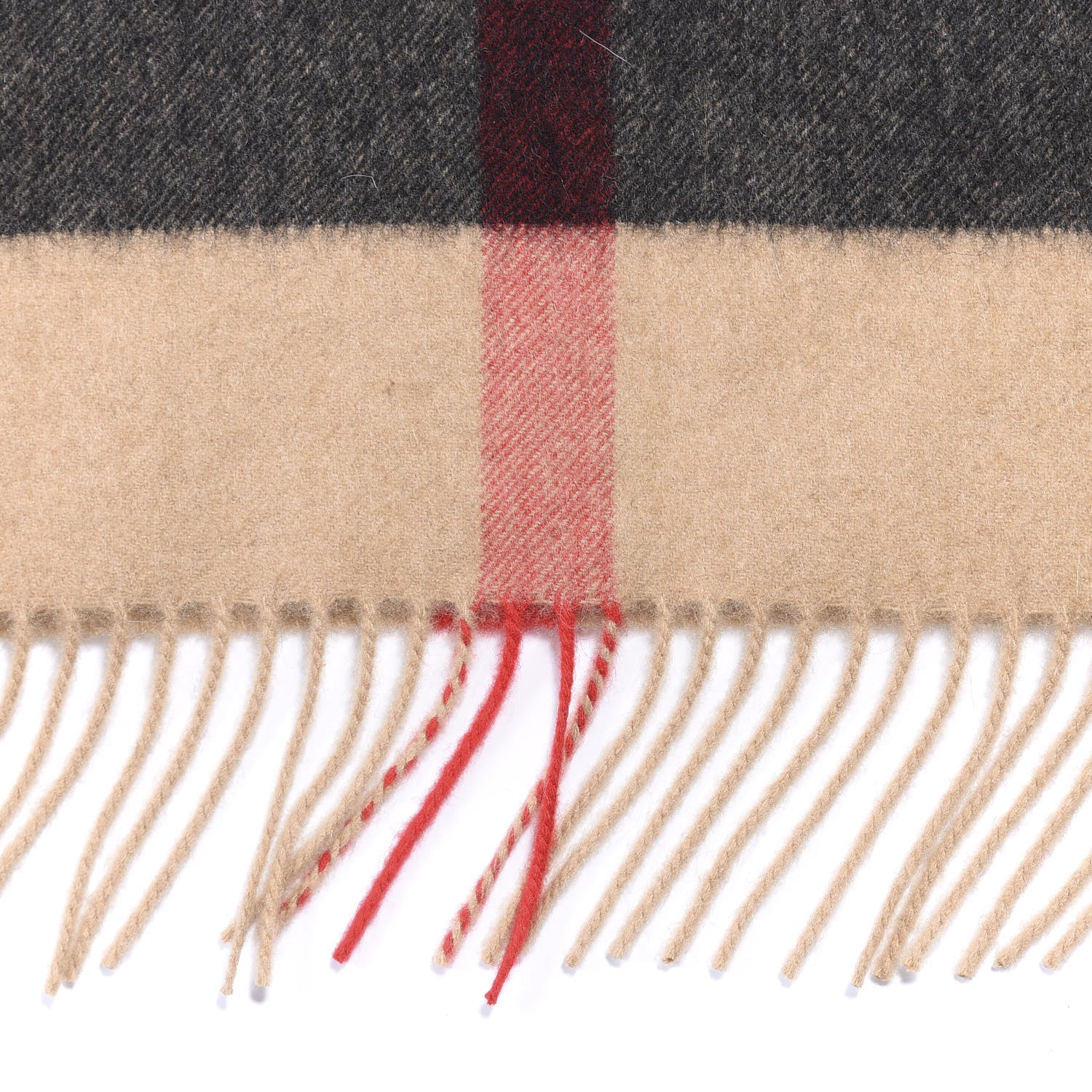 Burberry Cashmere Check Bandana Scarf Camel 2 of 3