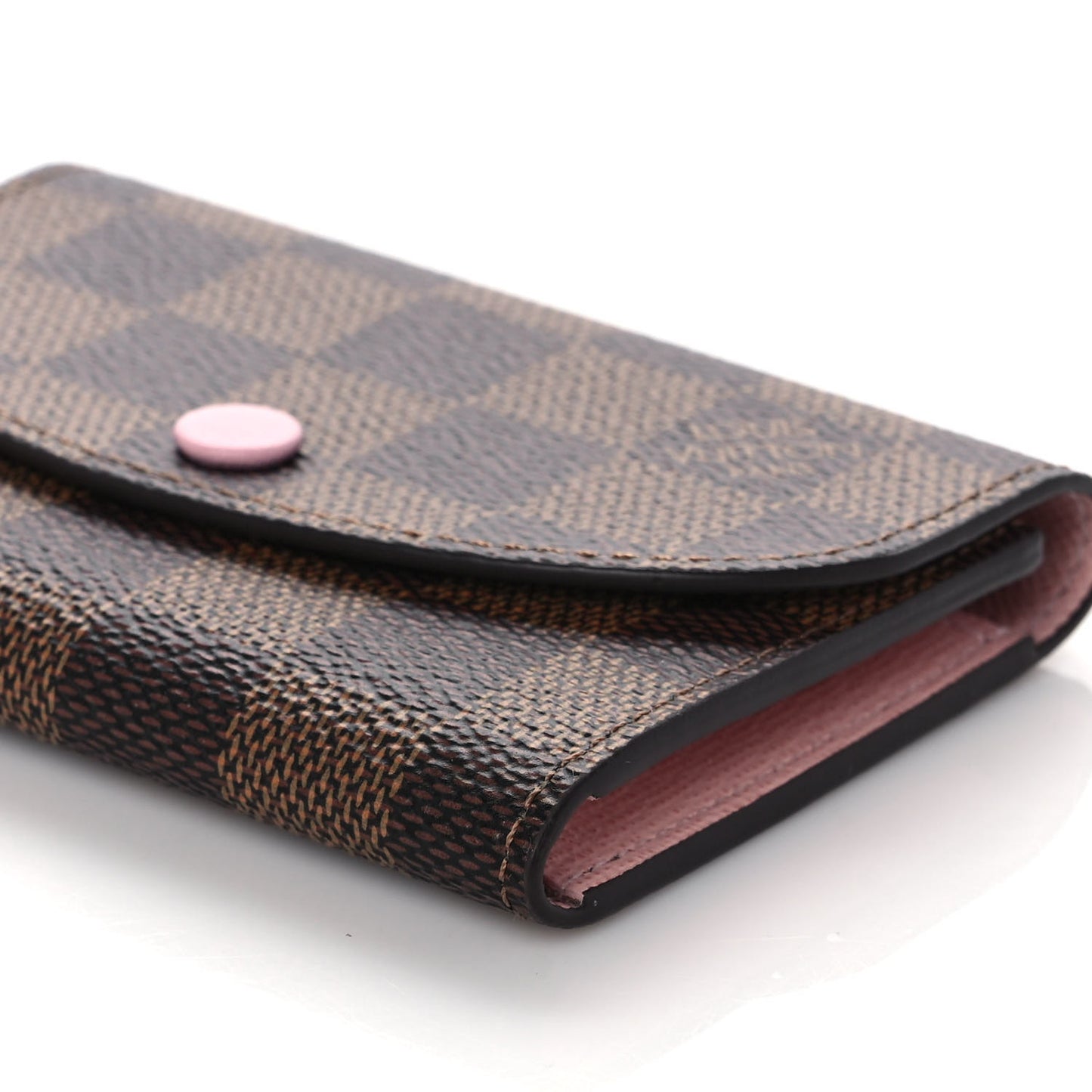 Damier Ebene Rosalie Coin Purse Rose Ballerine