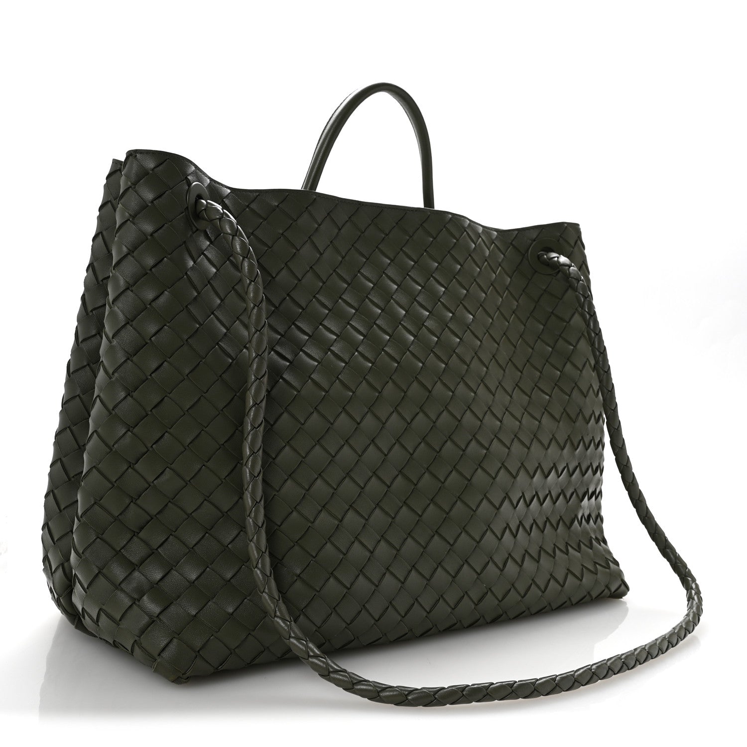 Bottega Veneta Nappa Intrecciato Large Andiamo Shoulder Bag Aloe