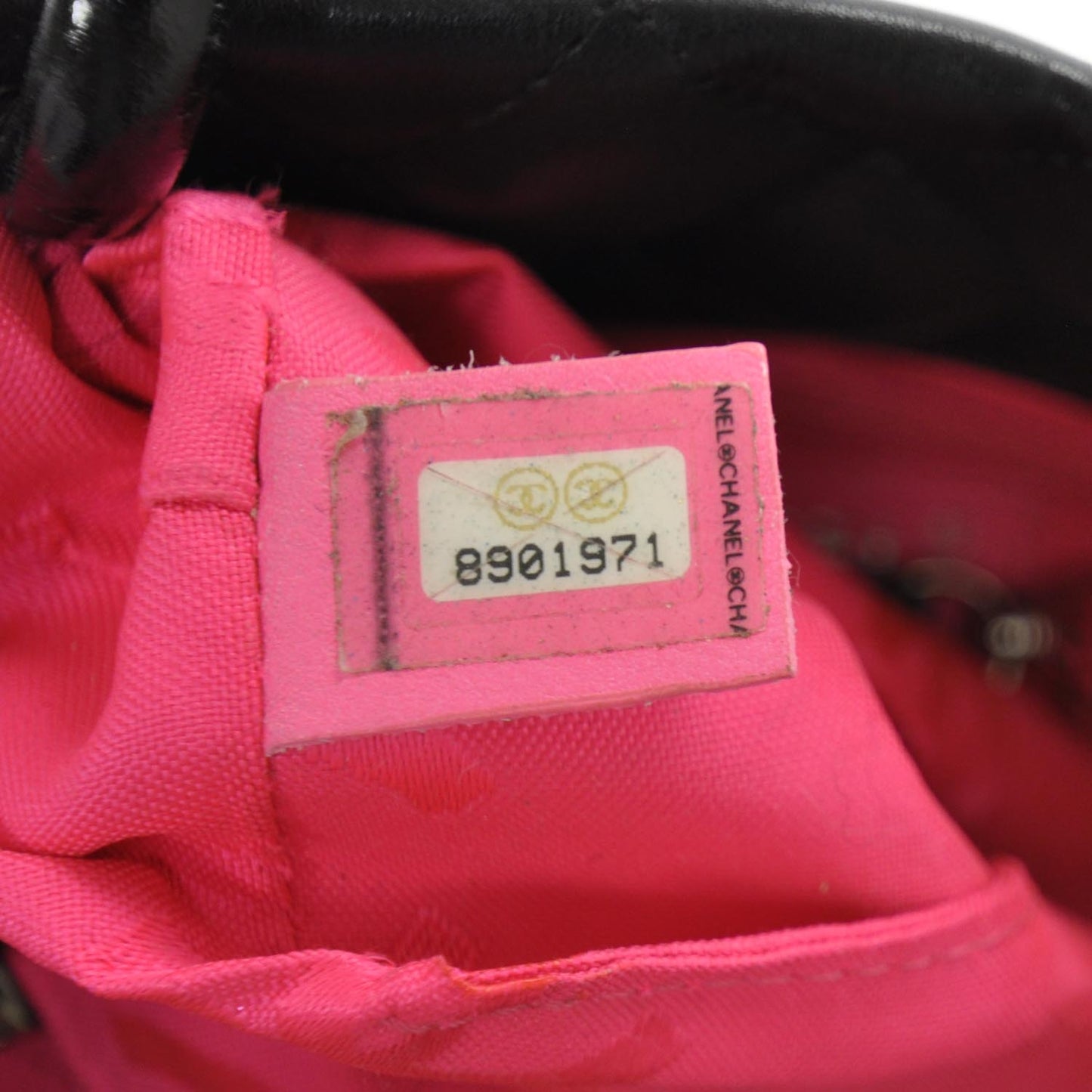 Calfskin Quilted Small Cambon Tote Black White