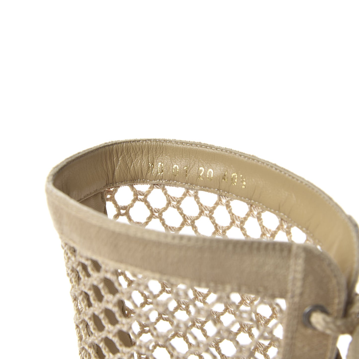 Canvas Resille Embroidered Naughtily-D 65mm Wedge Boots 40.5 Cream