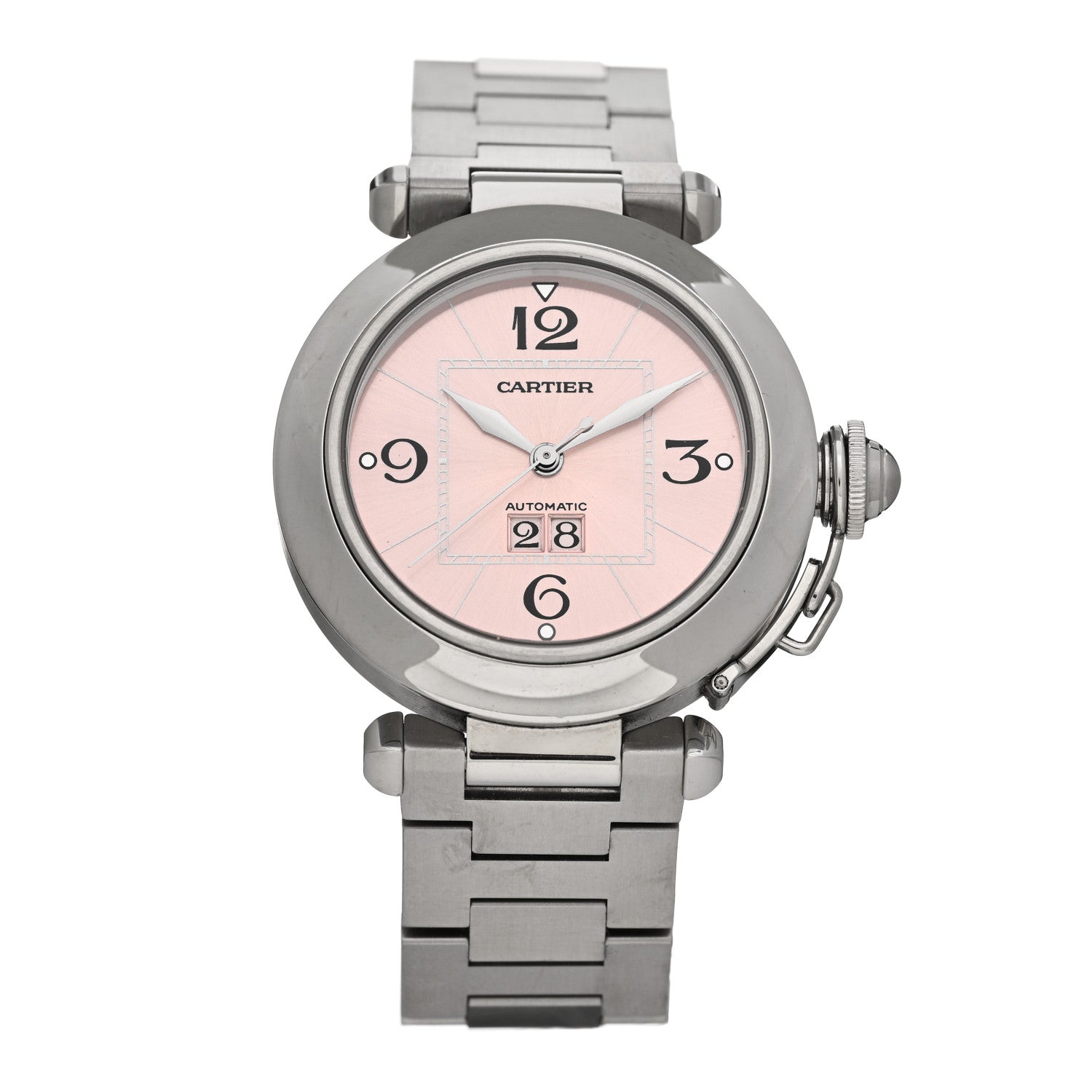 Cartier Stainless Steel 35mm Pasha C Big Date Automatic Watch Pink 1 of 4